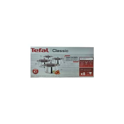 TEFAL Classic Çelik Tencere Seti 16/18/24/28 Cm